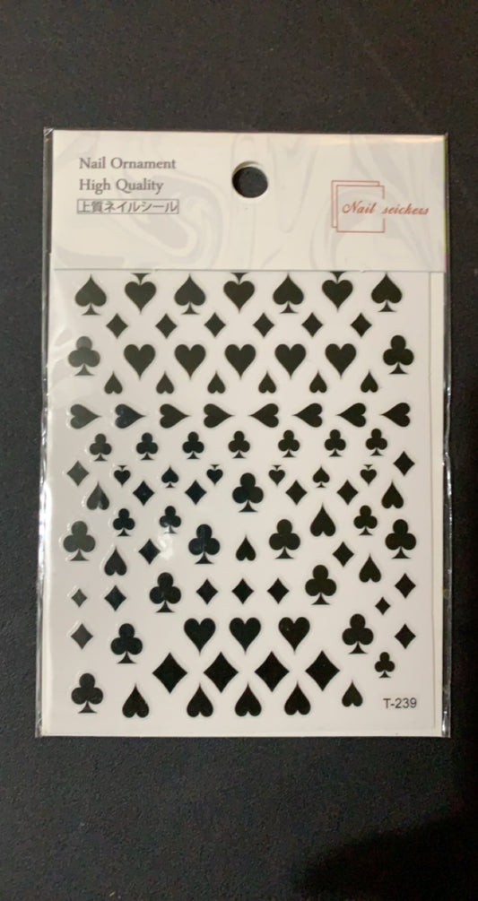 Card Suit Nail Stickers
