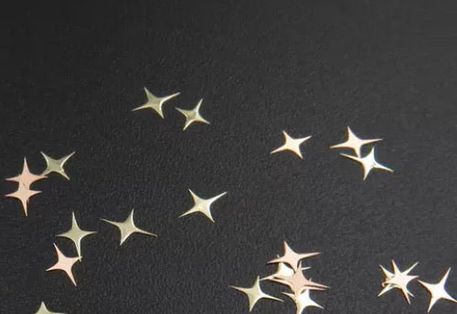 Gold 4 Point Star Metal Nail Charms