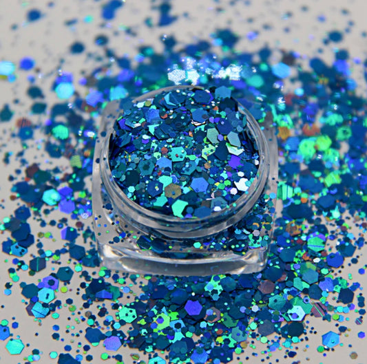 Chunky Turquoise Holographic Glitter (1 oz)