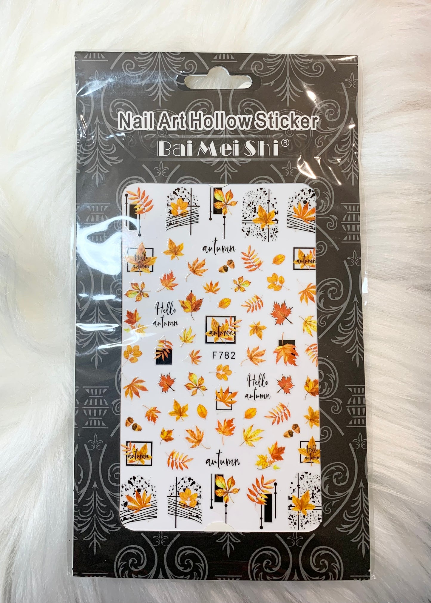 Orange Fall Leaves Nail Stickers