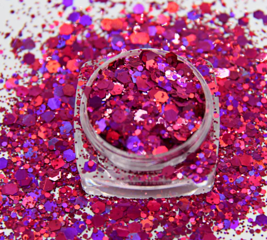 Magenta Chunky Holographic Glitter (1 oz)