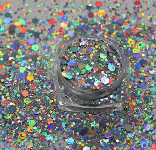 1 oz Silver Chunky Holographic Glitter