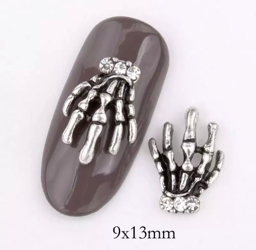 5 Piece Skeleton Hand Nail Charm